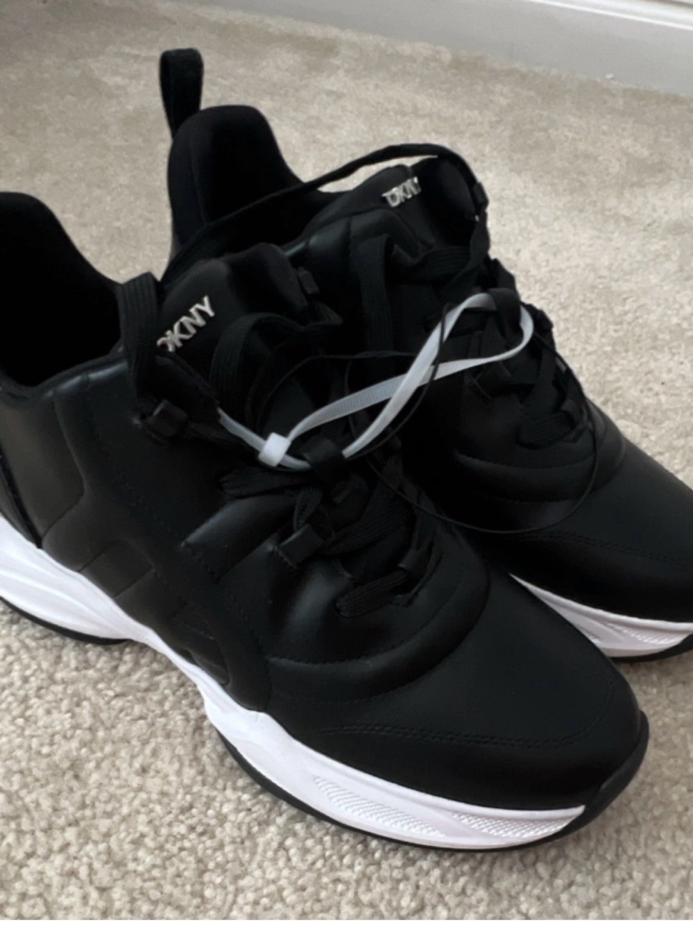 DKNY Black and White Men's Chunky Platform Sneakers